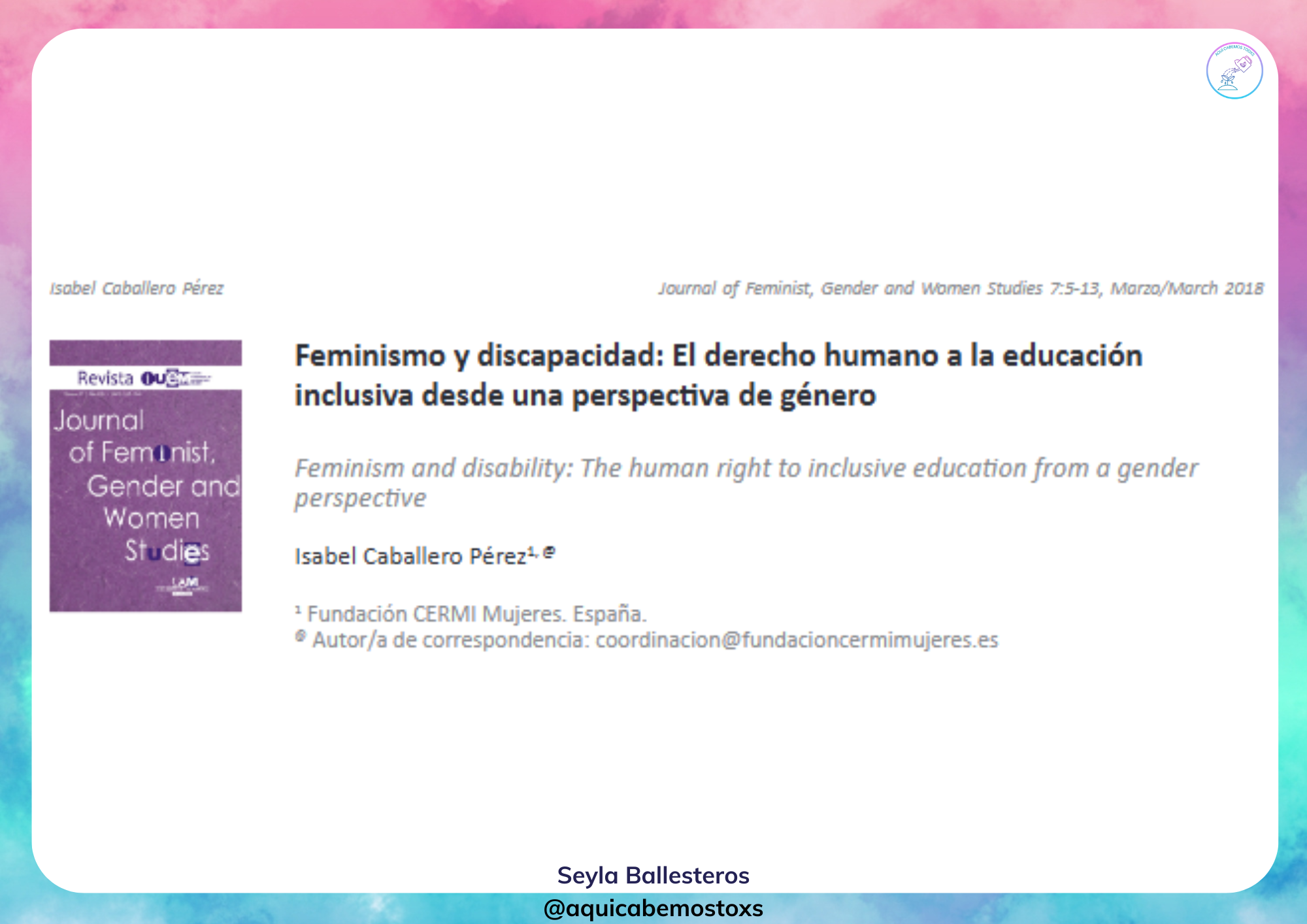 Feminismo y discapacidad